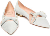 Thumbnail for your product : Roger Vivier Lolita Pearl Embellished Suede Point-toe Flats