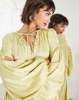 Thumbnail for your product : ASOS EDITION oversized maxi dress with blouson sleeve in olive