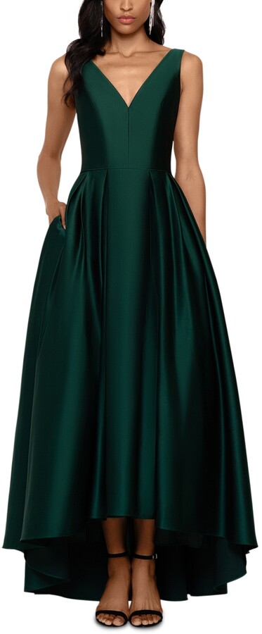 Betsy & Adam Satin High-Low Ball Gown - ShopStyle Maxi Dresses