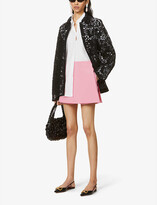 Thumbnail for your product : Valentino Wrap-over high-waist wool and silk-blend skort