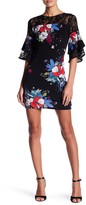 Thumbnail for your product : Just For Wraps Lace Printed Bodycon Dress