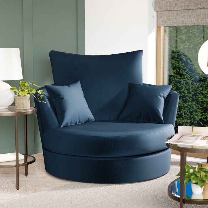 Dunelm Blake Opulent Velvet Swivel Chair Opulent Velvet Navy