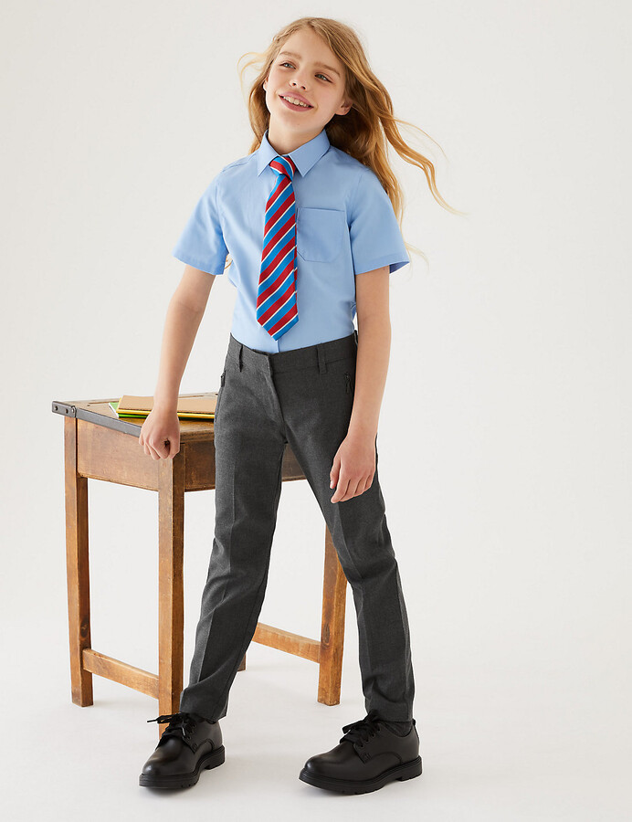 girls slim leg school trousers