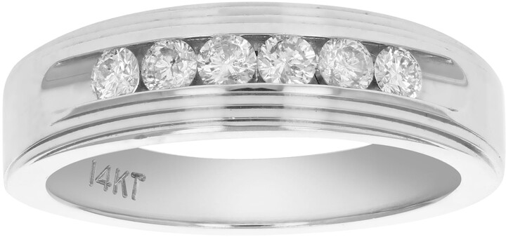 Vir Jewels 1/2 cttw Classic Diamond Wedding Band in 14K White Gold Channel Set 