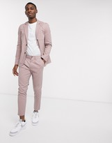 Thumbnail for your product : ASOS DESIGN smart co-ord cigarette chinos with pleats in warm pink