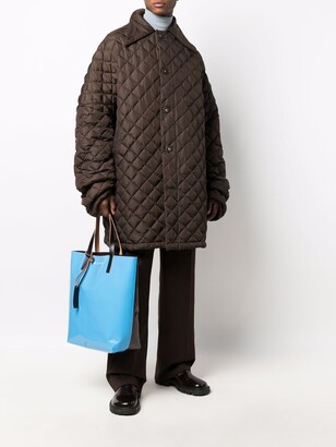 Raf Simons Diamond Pattern Quilted Overcoat
