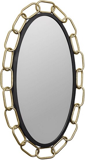 Varaluz Chains of Love Oval Wall Mirror in Gold