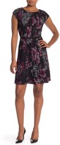 Thumbnail for your product : Robbie Bee Floral Cap Sleeve Stretch Knit Dress