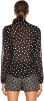 Thumbnail for your product : RED Valentino Stars Silk Button Down with Removable Collar in Black