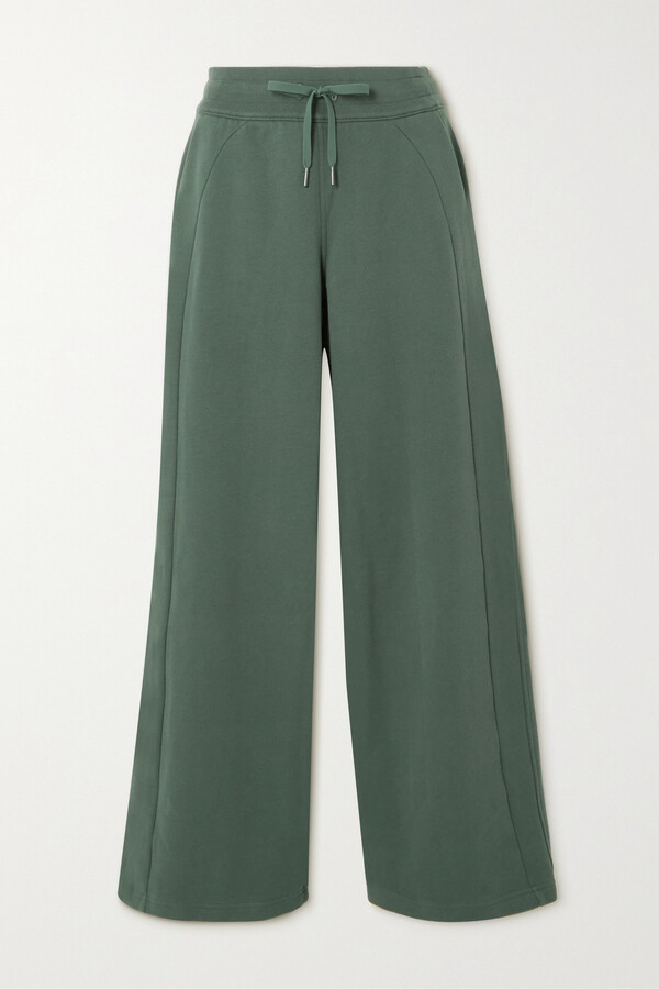 Lululemon On The Move Cotton-blend Wide-leg Pants - Green - ShopStyle