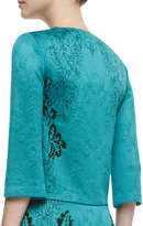 Thumbnail for your product : St. John Floral Cascade Jacquard Knit Jewel Neck Jacket