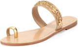 Thumbnail for your product : Tory Burch Val Patent Toe-Ring Sandal, Camellia Pink/Gold