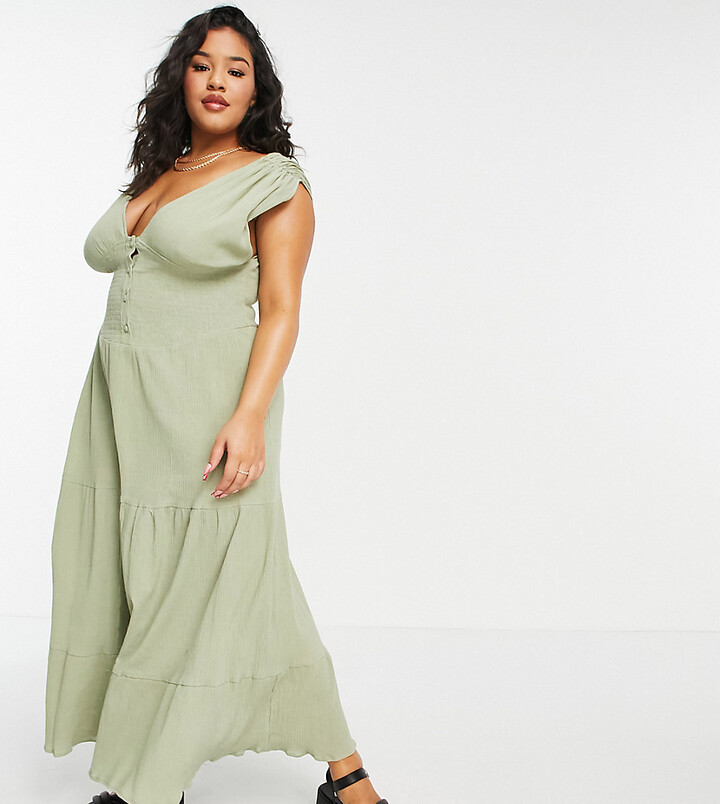 button down midi dress plus size