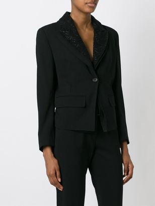 Ann Demeulemeester Blanche - jacquard lapel blazer - women - Cotton/Rayon/Wool - 40