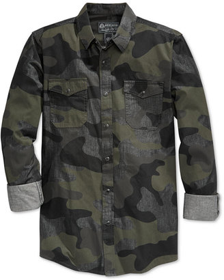 American Rag Men's Supreme Camouflage Long-Sleeve Shirt, Only at Macy's