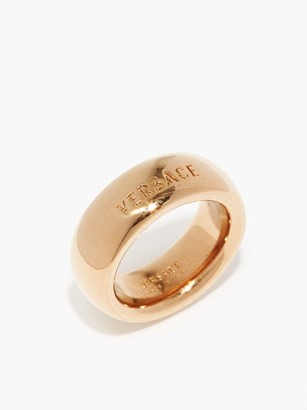 Versace Logo-engraved Metal Ring - Gold