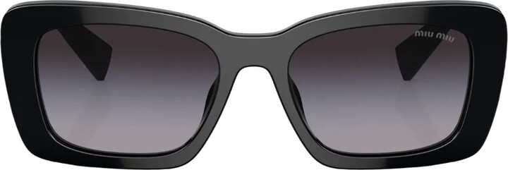 Miu Miu Eyewear Logo-Plaque Square-Frame Sunglasses