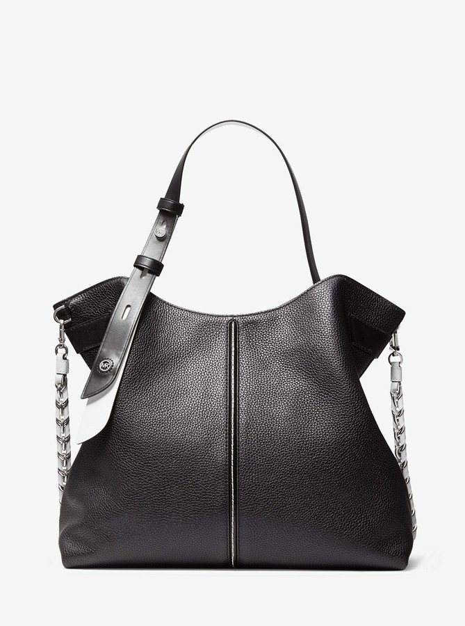 michael kors black purse with chain strap