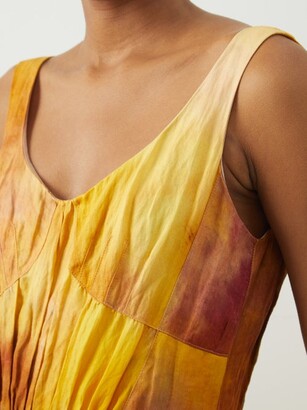 Jason Wu Collection Impressionist-print Cotton-blend Crepe Dress - Yellow Multi