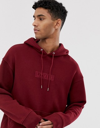 Levi's YOUTH embroidered tonal babytab logo relaxed fit hoodie in cabernet