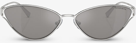 Tiffany & Co. Womens Silver Tf3095 Cat-Eye Metal Sunglasses