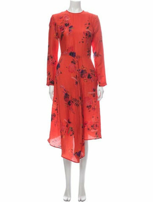 Preen by Thornton Bregazzi Silk Long Dress Orange