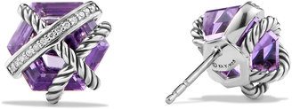David Yurman Cable Wrap Earrings with Amethyst and Diamonds