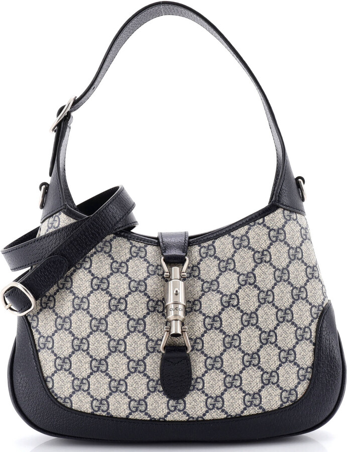 Gucci Web Strap Jackie 1961 Hobo GG Coated Canvas with Leather Small