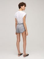 Thumbnail for your product : Miu Miu Cotton Jersey Top W/ Front Logo & Bow