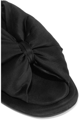 Balenciaga Knotted Satin Slides - Black