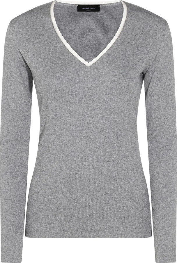Fabiana Filippi V-neck long-sleeve top