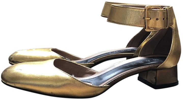 Marni Gold Leather Sandals - ShopStyle