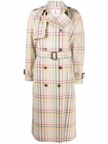 Thumbnail for your product : Etro Logo-Print Checked Trench Coat