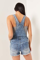 Thumbnail for your product : Ardene Frayed Jean Short Overalls