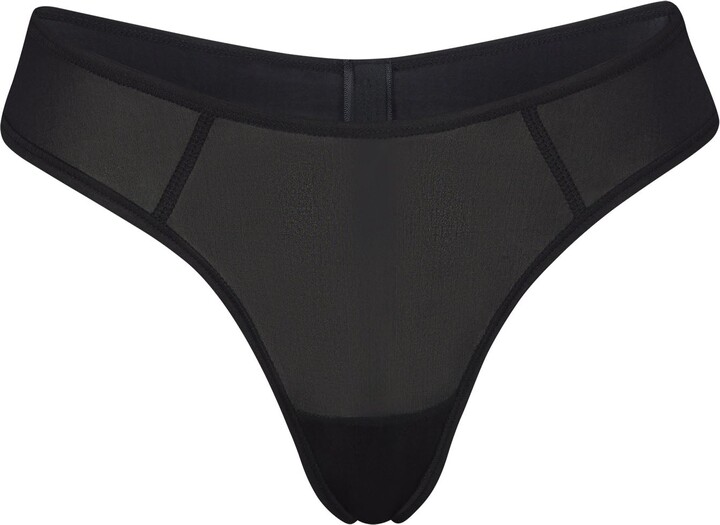 Jelly Sheer Seamed Dipped Thong  Onyx - ShopStyle Plus Size Intimates