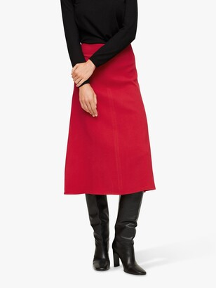 MANGO Cecilia A-Line Skirt, Red