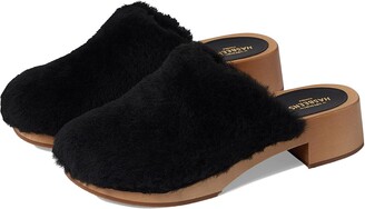 Swedish Hasbeens Fluff Clog (Black) Women's Clog Shoes