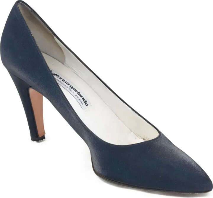 Garlando Pre-Owned 80mm Pointed-Toe Satin Pumps