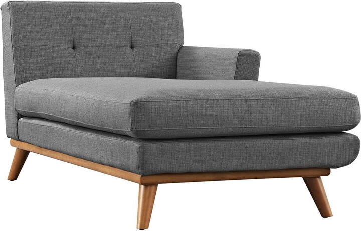 Modway Engage Right-Facing Upholstered Fabric Chaise in Gray