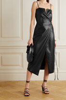 Thumbnail for your product : Nanushka Anubi Vegan Leather Midi Wrap Dress - Black