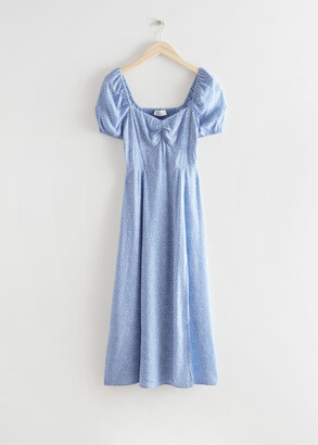 And other stories Flowy Puff Sleeve Midi Dress