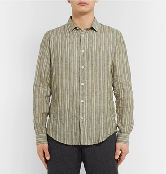 NN07 Striped Linen-Gauze Shirt