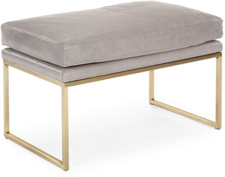 Brownstone Upholstery Bevin Ottoman, Oyster-Gray Leather