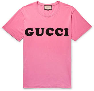 Gucci Logo-print Cotton-jersey T-shirt - Pink