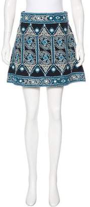 Sea Embroidered Mini Skirt