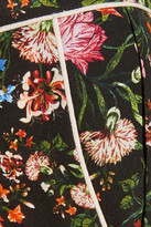 Thumbnail for your product : Erdem Giulia Floral-print Silk Crepe De Chine Slim-leg Pants - Black