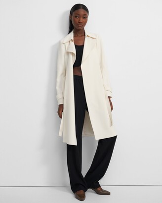 Theory Oaklane Trench Coat in Admiral Crepe - ShopStyle