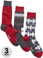Thumbnail for your product : Pringle Mens Polar Bear Novelty Socks (3 Pack)