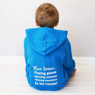 Sparks And Daughters Personalised Kids My Favourite Things Onesie