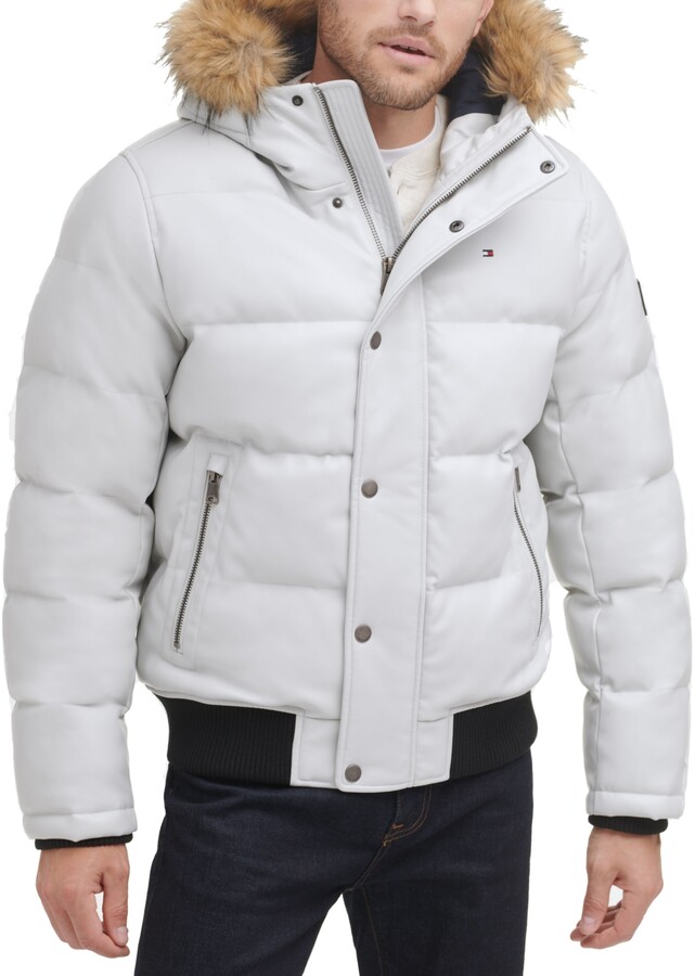 bomber jacket men fur hood
